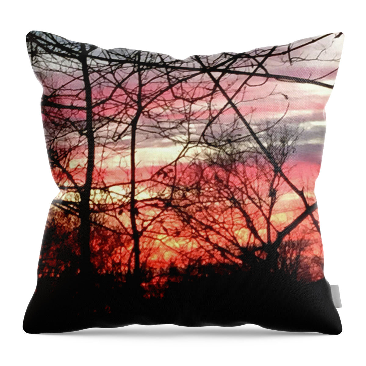 Sunset Through The Trees 2 - Throw Pillow