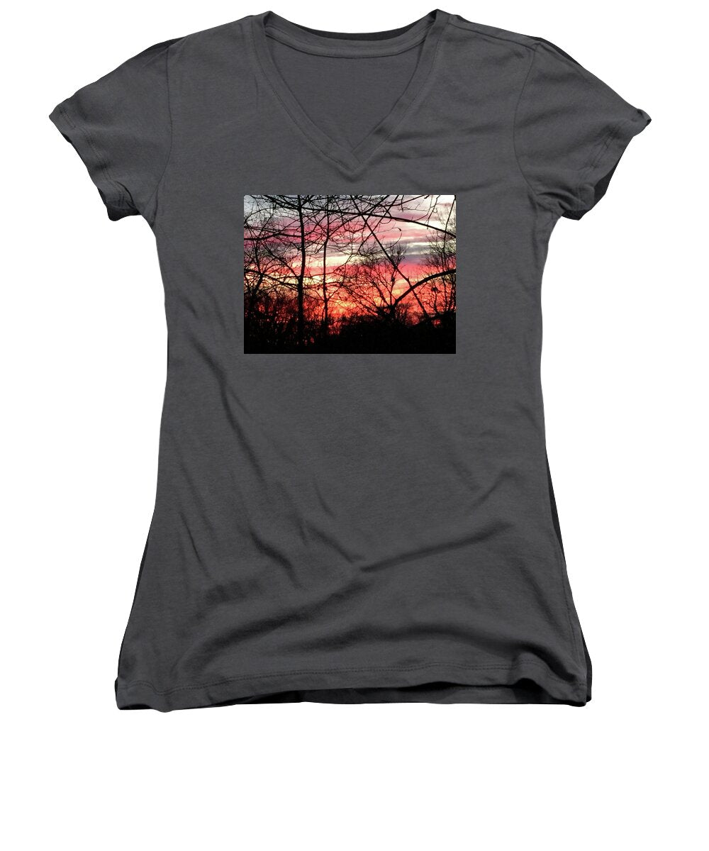 Sunset Through The Trees 2 - Women's V-Neck