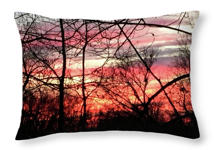 Sunset Through The Trees 2 - Throw Pillow