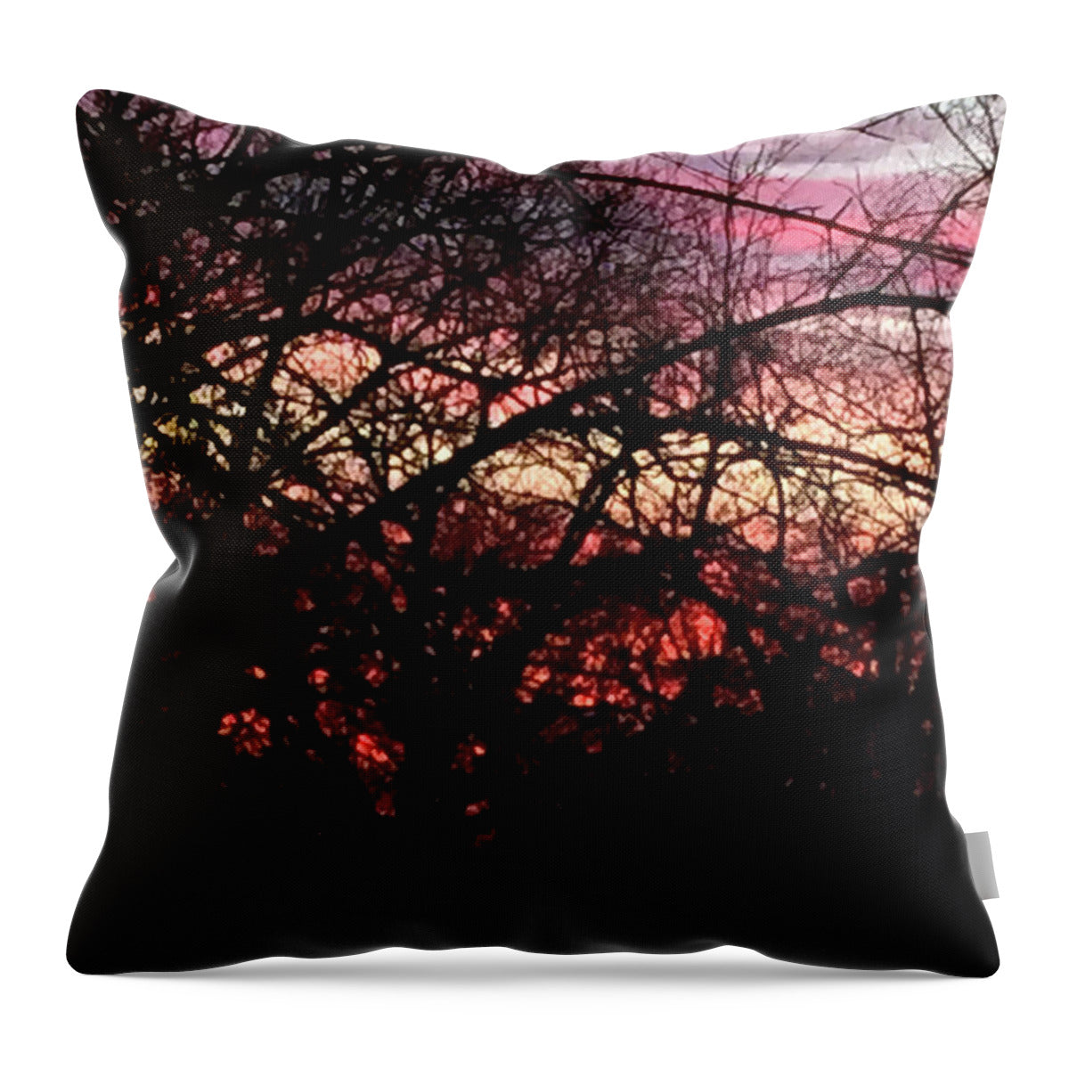 Sunset Through The Trees - Throw Pillow