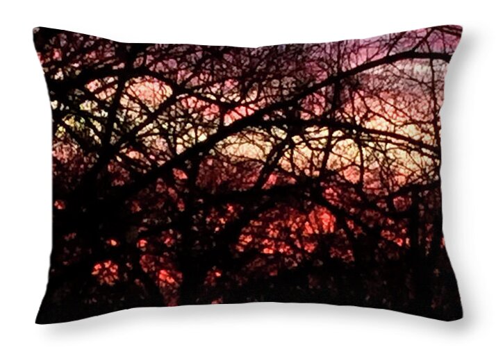 Sunset Through The Trees - Throw Pillow