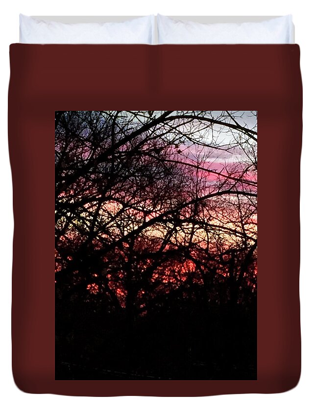 Sunset Through The Trees - Duvet Cover