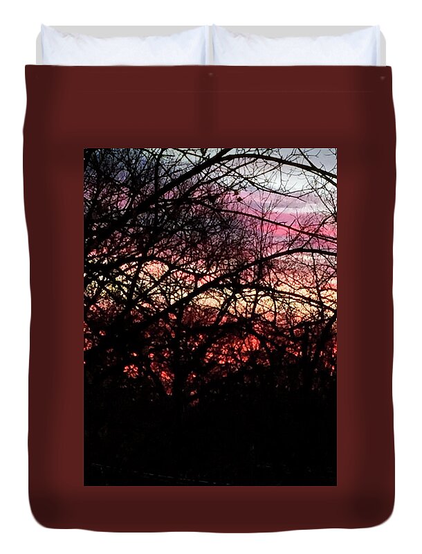 Sunset Through The Trees - Duvet Cover