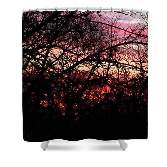 Sunset Through The Trees - Shower Curtain