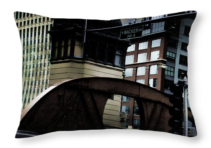 Wacker Drive Chicago - Throw Pillow