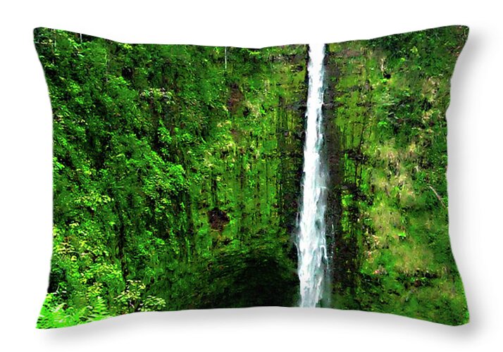 Waterfall Hawaii - Throw Pillow