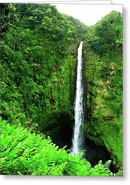 Waterfall Hawaii - Greeting Card