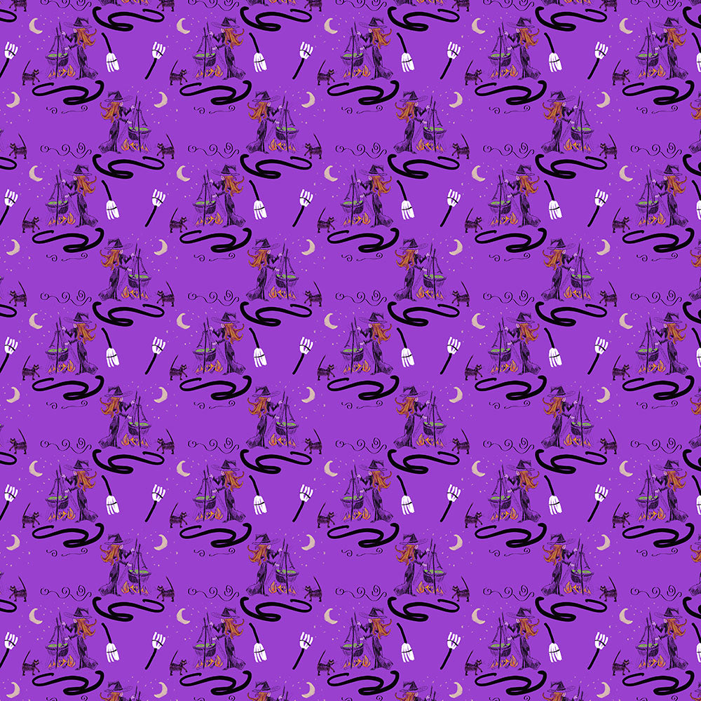 Witch Cat Cauldron Pattern Digital Image Download