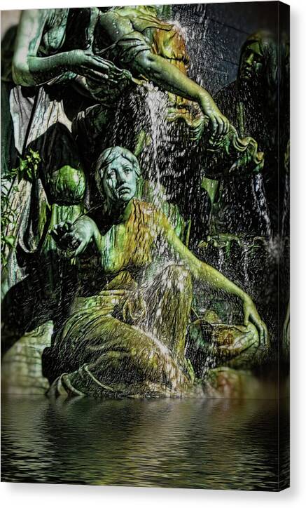 Woman in The Fountain Chicago - Canvas Print