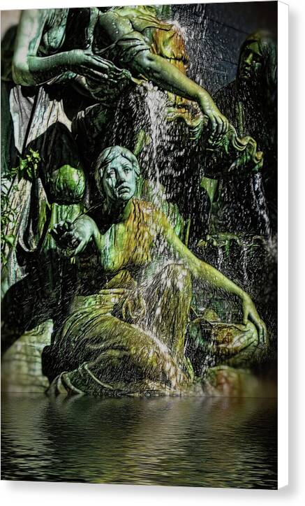 Woman in The Fountain Chicago - Canvas Print