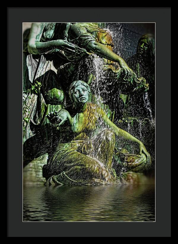 Woman in The Fountain Chicago - Framed Print