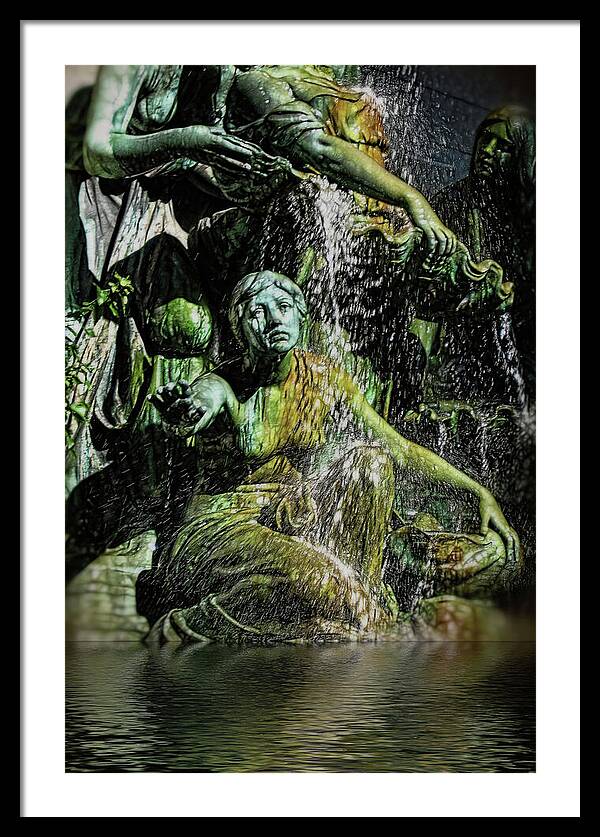 Woman in The Fountain Chicago - Framed Print