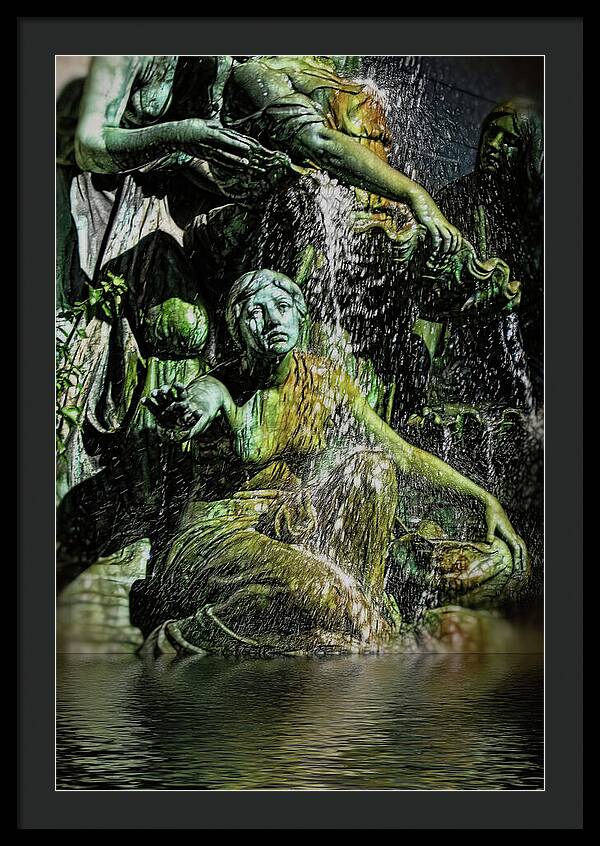 Woman in The Fountain Chicago - Framed Print