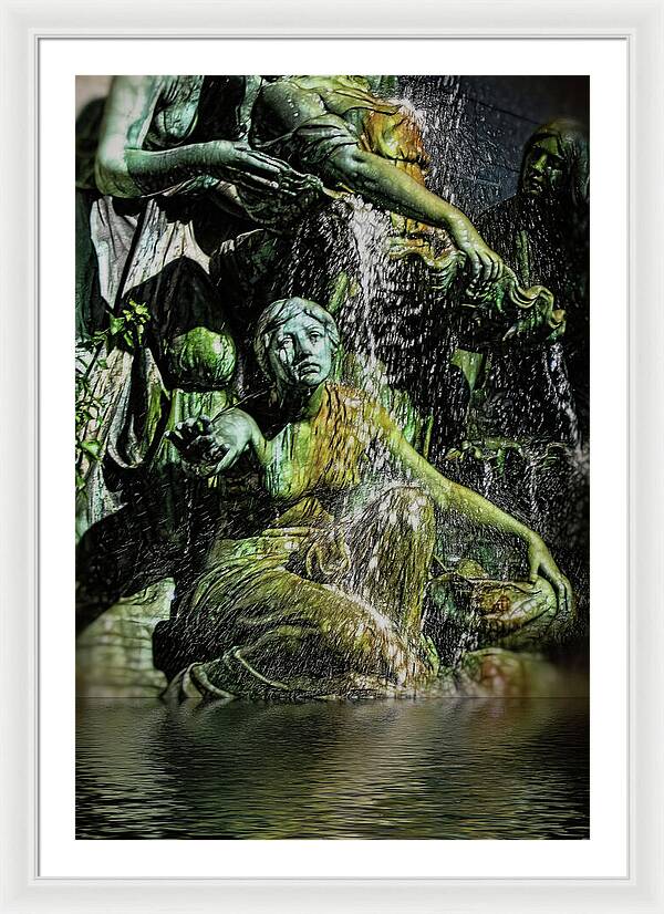 Woman in The Fountain Chicago - Framed Print