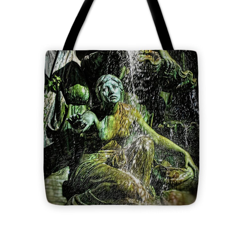 Woman in The Fountain Chicago - Tote Bag