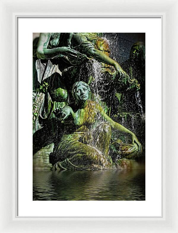 Woman in The Fountain Chicago - Framed Print