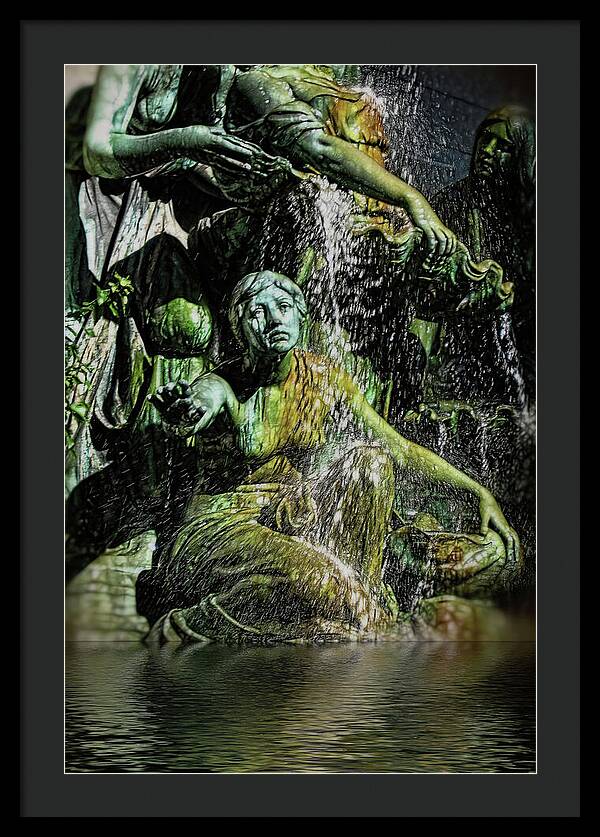 Woman in The Fountain Chicago - Framed Print