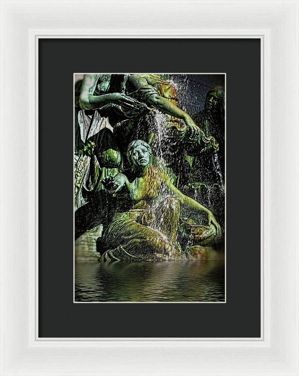 Woman in The Fountain Chicago - Framed Print