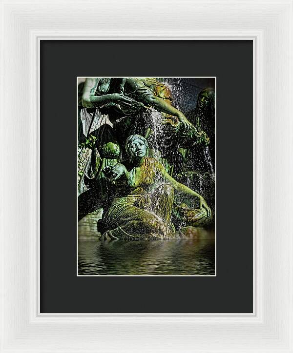 Woman in The Fountain Chicago - Framed Print