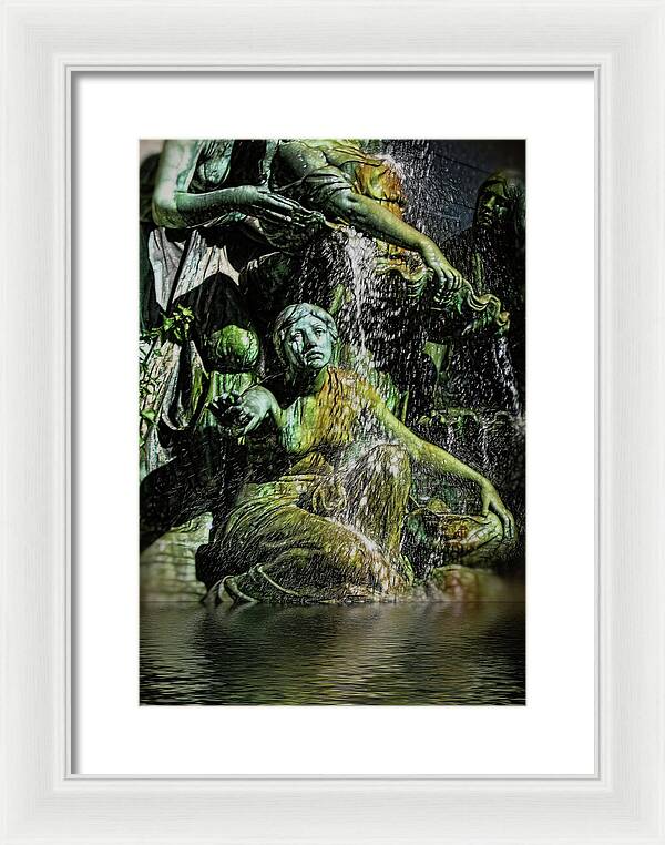 Woman in The Fountain Chicago - Framed Print