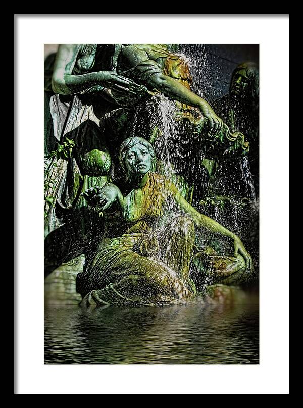 Woman in The Fountain Chicago - Framed Print