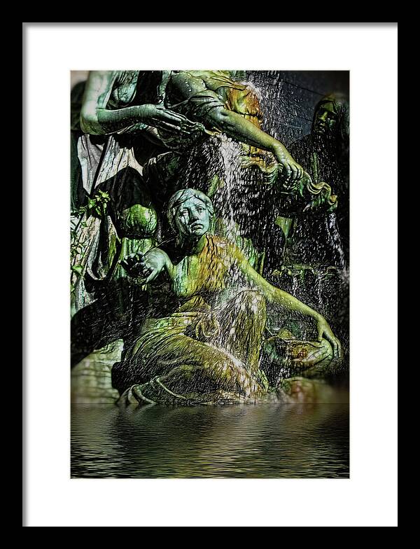 Woman in The Fountain Chicago - Framed Print