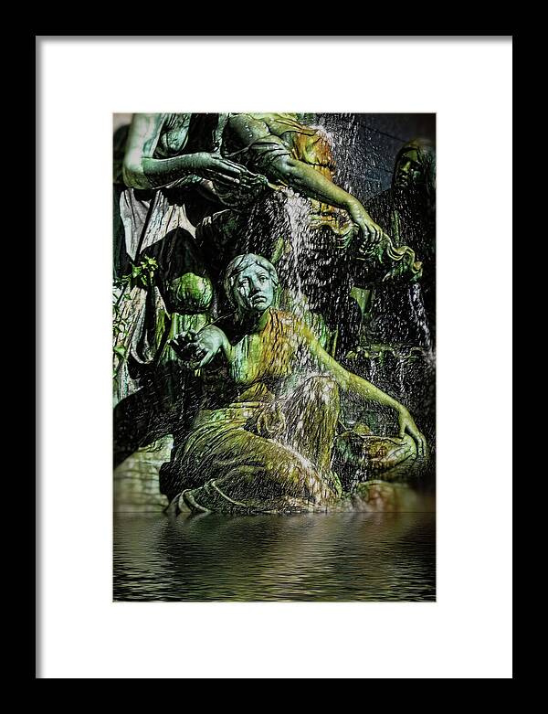 Woman in The Fountain Chicago - Framed Print