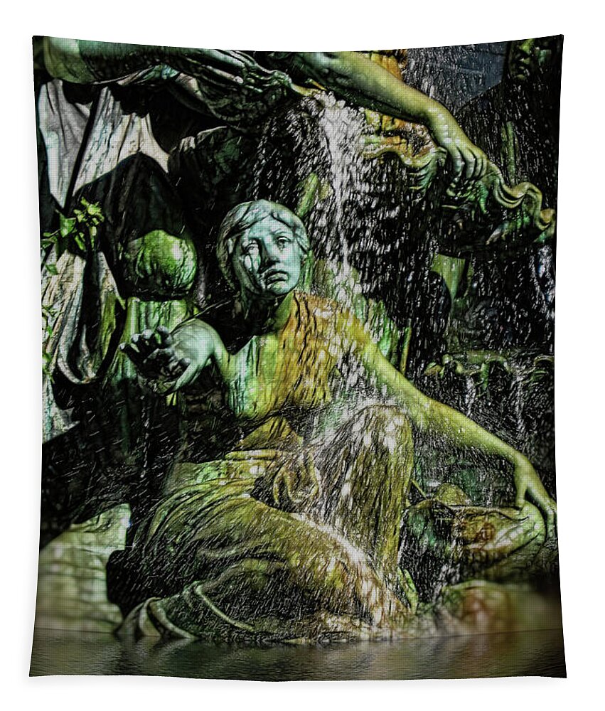 Woman in The Fountain Chicago - Tapestry