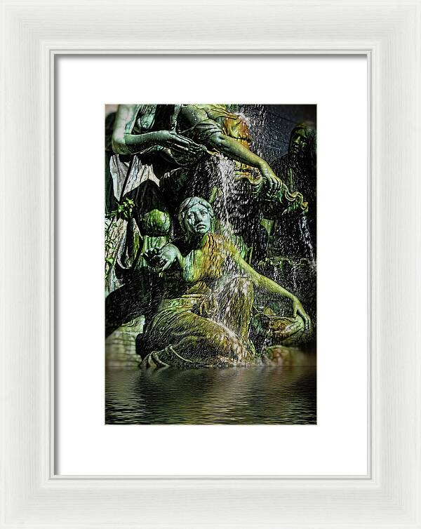 Woman in The Fountain Chicago - Framed Print