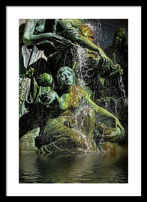 Woman in The Fountain Chicago - Framed Print