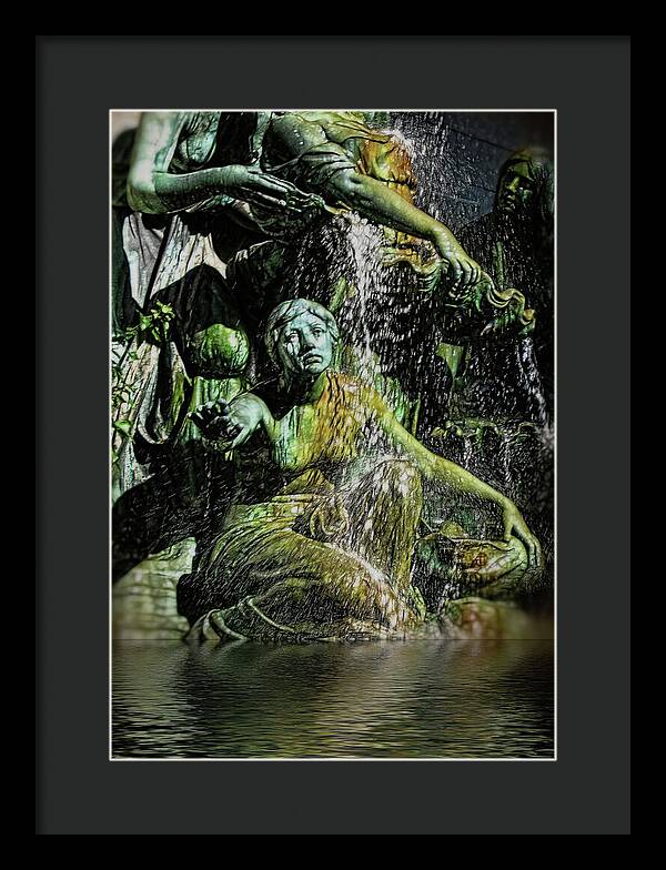 Woman in The Fountain Chicago - Framed Print