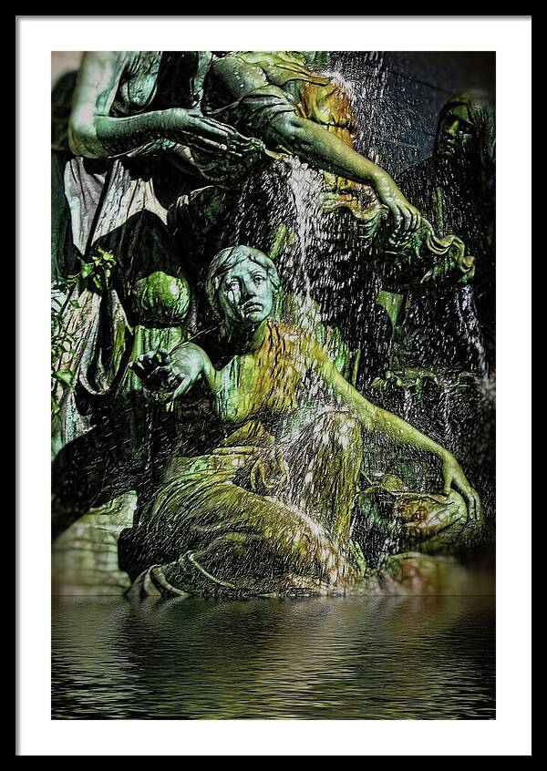 Woman in The Fountain Chicago - Framed Print