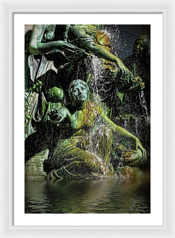 Woman in The Fountain Chicago - Framed Print