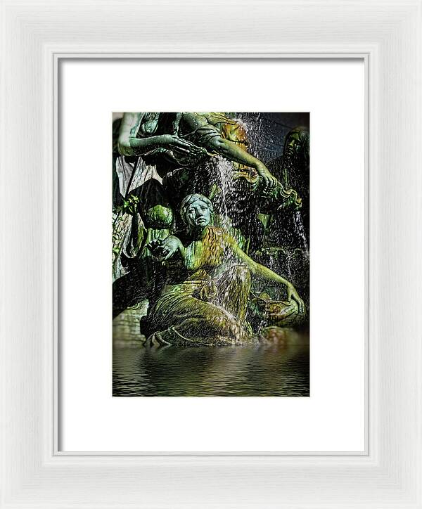 Woman in The Fountain Chicago - Framed Print