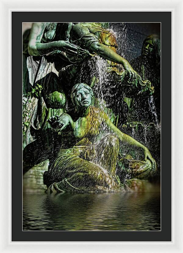 Woman in The Fountain Chicago - Framed Print