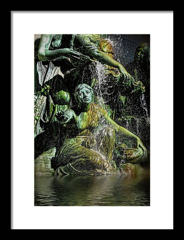 Woman in The Fountain Chicago - Framed Print