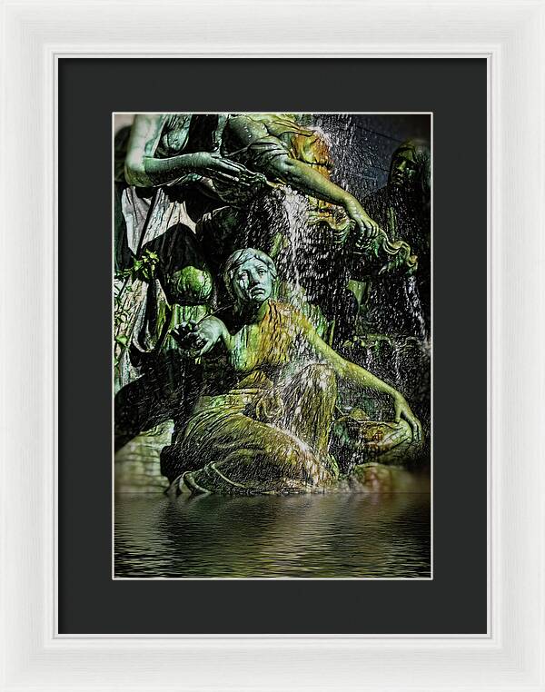 Woman in The Fountain Chicago - Framed Print