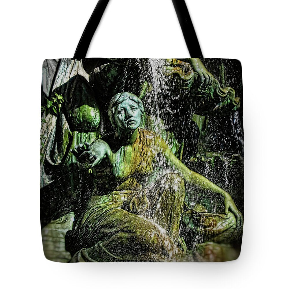 Woman in The Fountain Chicago - Tote Bag