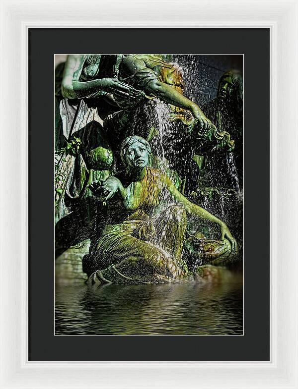 Woman in The Fountain Chicago - Framed Print