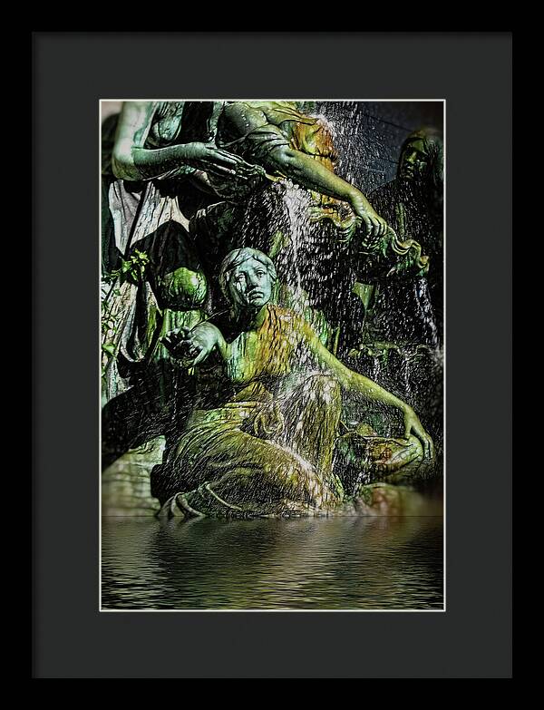 Woman in The Fountain Chicago - Framed Print