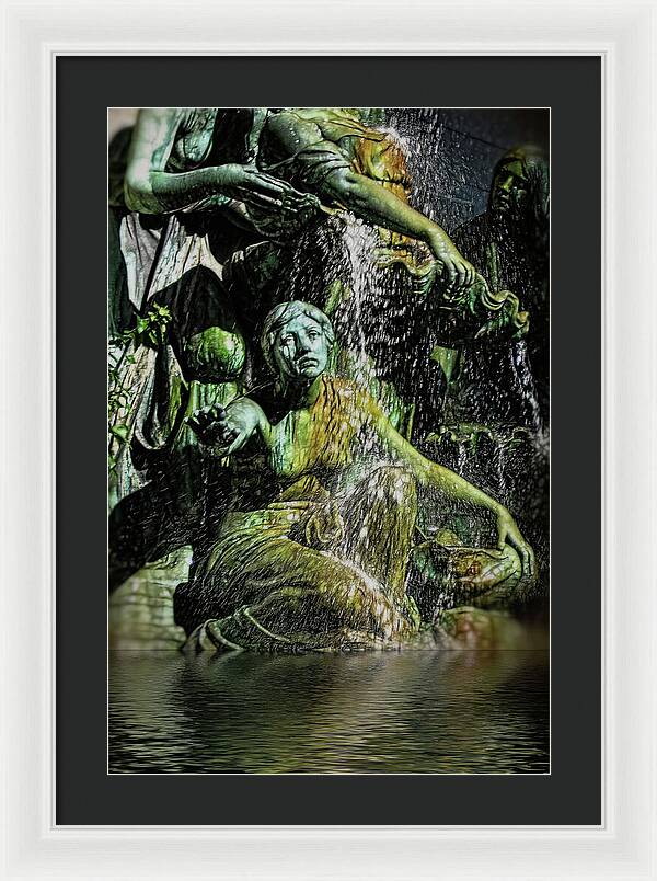 Woman in The Fountain Chicago - Framed Print