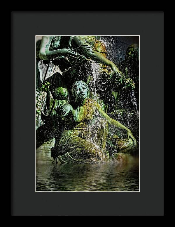 Woman in The Fountain Chicago - Framed Print