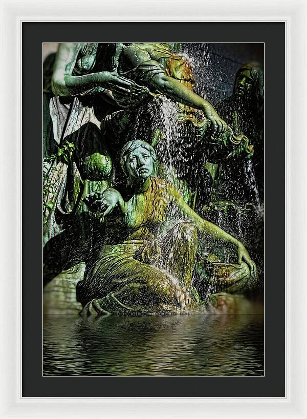 Woman in The Fountain Chicago - Framed Print