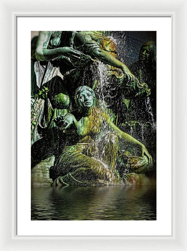 Woman in The Fountain Chicago - Framed Print