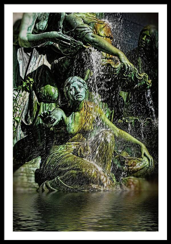 Woman in The Fountain Chicago - Framed Print