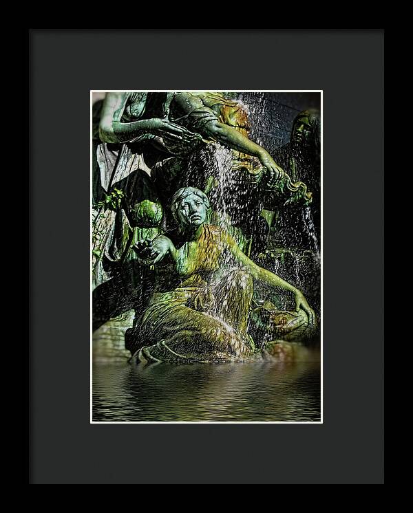 Woman in The Fountain Chicago - Framed Print