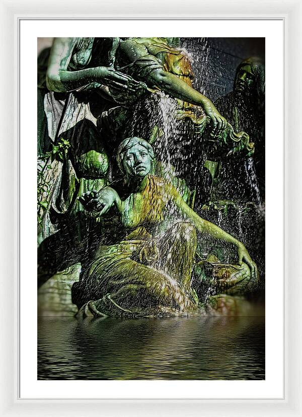 Woman in The Fountain Chicago - Framed Print