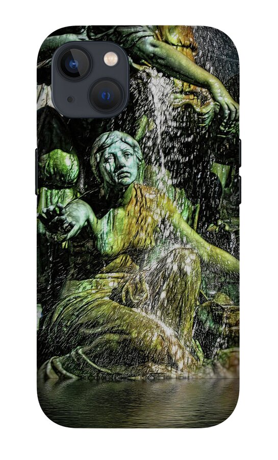 Woman in The Fountain Chicago - Phone Case