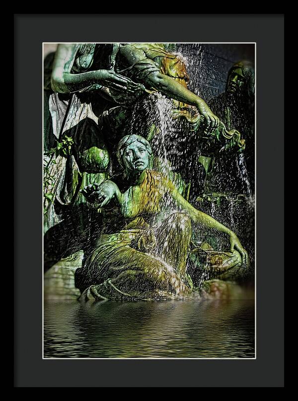 Woman in The Fountain Chicago - Framed Print