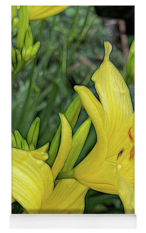 Yellow Daylilies In July - Yoga Mat